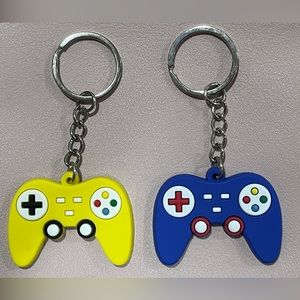 New Blue & Yellow Gamepad Silicone Keychain